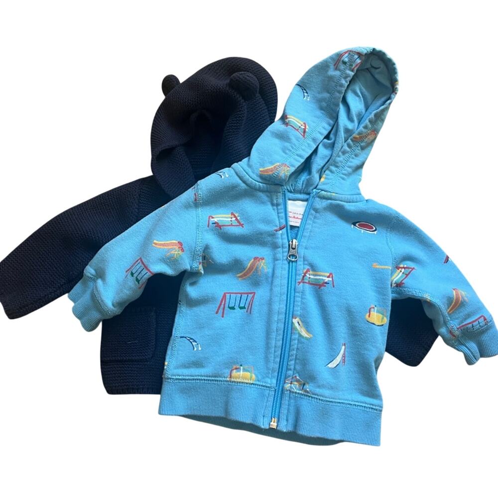 Hanna anderson play ground hoodie / Baby Gap blue bear size 6-12 month